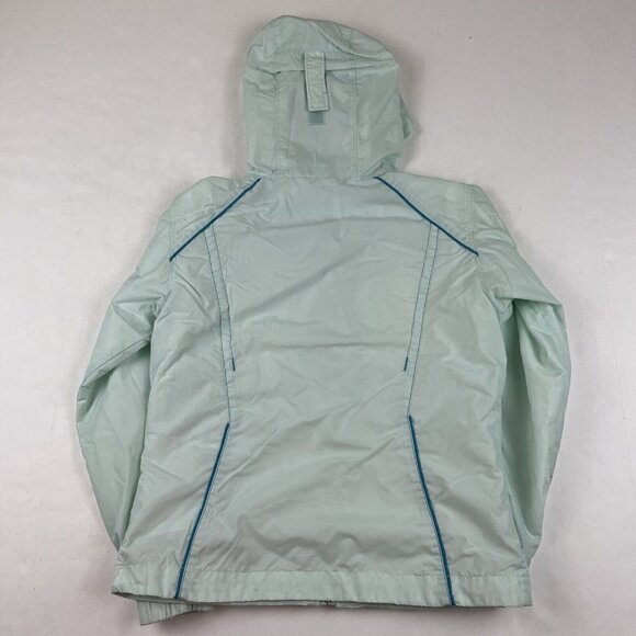 Columbia Hooded Windbreaker Youth Girls (7-8) Nylon Shell Mesh Lining Green - Picture 2 of 14
